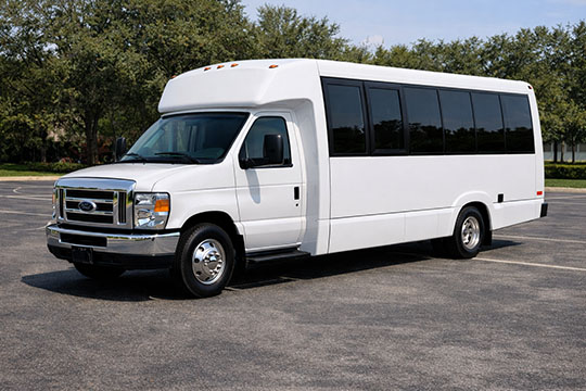 18-passenger minibus available for charter in Midland, TX